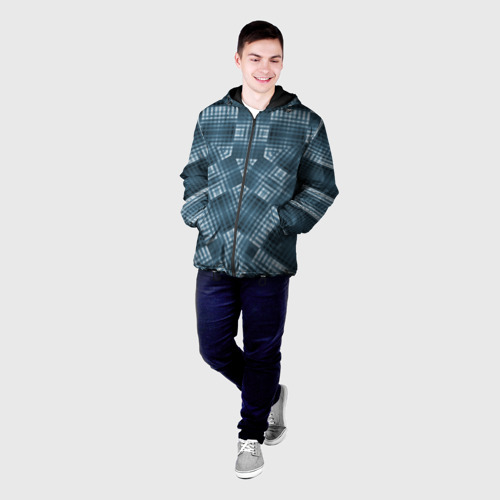 Мужская куртка 3D с принтом Геометрические фигуры в темных цветах, фото на моделе #1