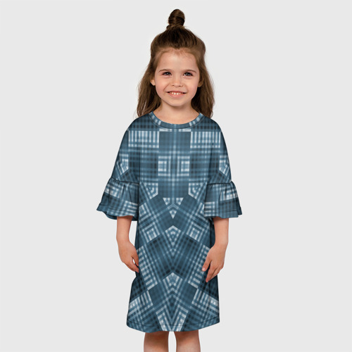 Детское платье 3D с принтом Геометрические фигуры в темных цветах, вид сбоку #3