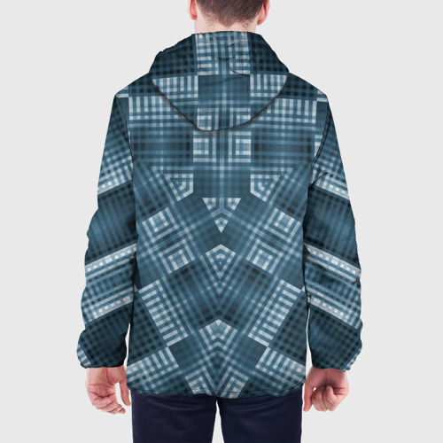 Мужская куртка 3D с принтом Геометрические фигуры в темных цветах, вид сзади #2