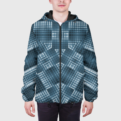 Мужская куртка 3D с принтом Геометрические фигуры в темных цветах, вид сбоку #3