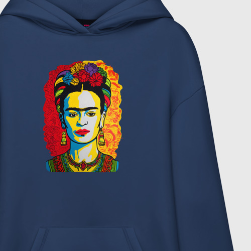 Худи SuperOversize хлопок Фрида Кало Frida Khalo, цвет темно-синий - фото 3