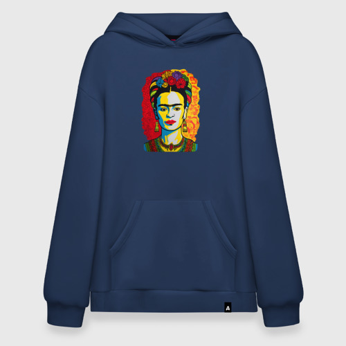 Худи SuperOversize хлопок Фрида Кало Frida Khalo, цвет темно-синий