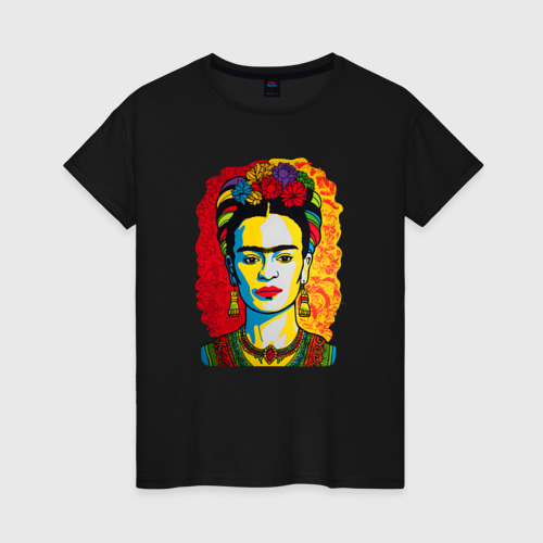 Женская футболка хлопок Фрида Кало Frida Khalo, цвет черный