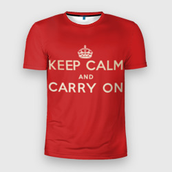 Мужская футболка 3D Slim Keep Calm and Carry On