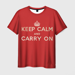 Мужская футболка 3D Keep Calm and Carry On