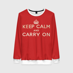 Женский свитшот 3D Keep Calm and Carry On