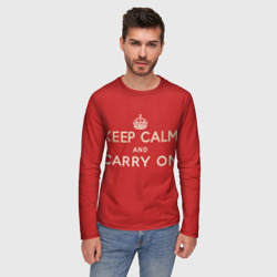 Мужской лонгслив 3D Keep Calm and Carry On - фото 2