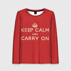 Женский лонгслив 3D Keep Calm and Carry On