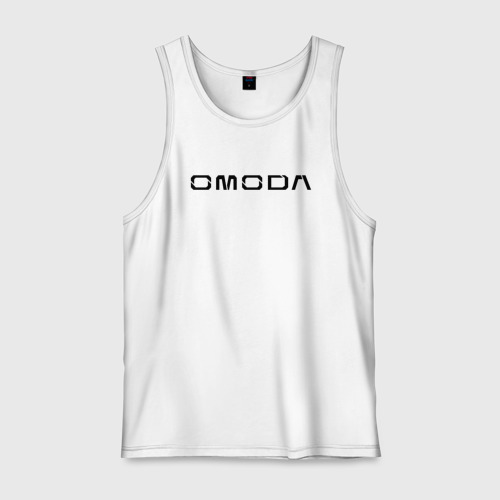 Мужская майка хлопок Omoda big black logo, цвет белый