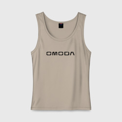 Женская майка хлопок Omoda big black logo