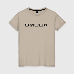 Женская футболка хлопок Omoda big black logo