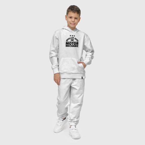 Детский костюм с толстовкой хлопок Лучший в мире автомеханик, цвет белый - фото 3