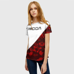 Женская футболка 3D Omoda red white - фото 2