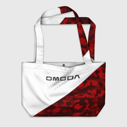 Пляжная сумка 3D Omoda red white