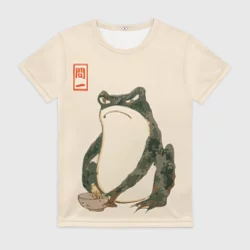 Женская футболка 3D Лягушка - Мацумото Ходжи готовит в миске