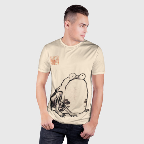 Мужская футболка 3D Slim с принтом Лягушка - Ито Джакучу, фото на моделе #1