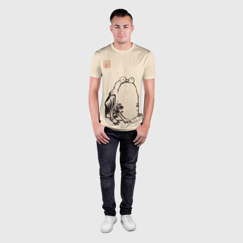 Мужская футболка 3D Slim с принтом Лягушка - Ито Джакучу, вид сбоку #3