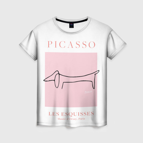 Женская футболка 3D Собака - Пабло Пикассо, цвет 3D печать