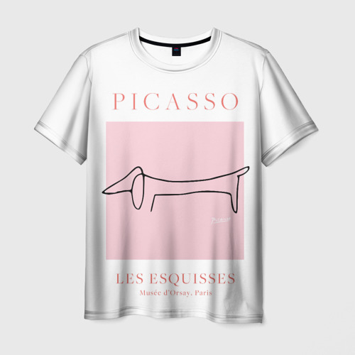 Мужская футболка 3D Собака - Пабло Пикассо, цвет 3D печать