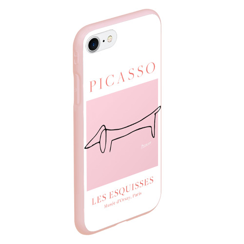 Чехол для iPhone 7/8 матовый с принтом Собака - Пабло Пикассо, вид сбоку #3