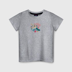 Детская футболка хлопок Сиамская кошка русалка