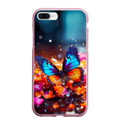 Чехол для iPhone 7Plus/8 Plus матовый Макро бабочка