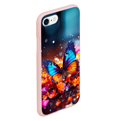 Чехол для iPhone 7/8 матовый с принтом Макро бабочка, вид сбоку #3