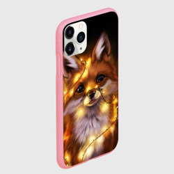 Чехол для iPhone 11 Pro Max матовый Лисенок в гирлянде - фото 2