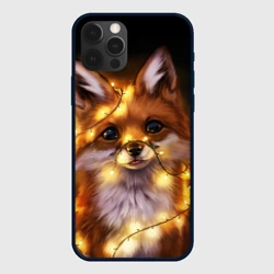 Чехол для iPhone 12 Pro Лисенок в гирлянде
