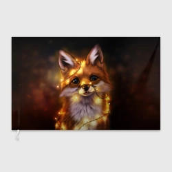 Флаг 3D Лисенок в гирлянде