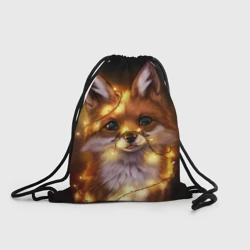 Рюкзак-мешок 3D Лисенок в гирлянде