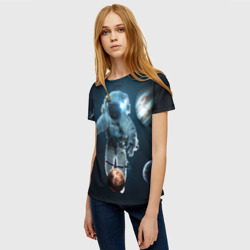 Женская футболка 3D Космонавт планеты - фото 2