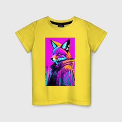 Детская футболка хлопок Funny fox - neural network