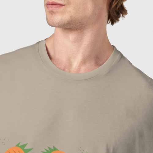 Мужская футболка хлопок Морковки, цвет миндальный - фото 6