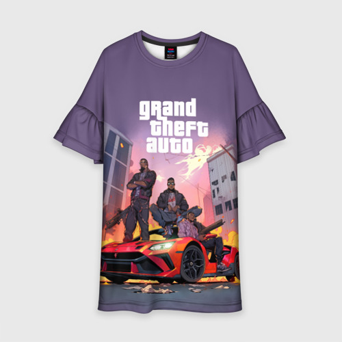 Детское платье 3D Grand Theft Auto - game, цвет 3D печать