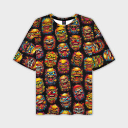 Мужская футболка oversize 3D Monster burgers - pattern