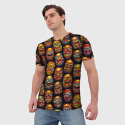 Мужская футболка 3D Monster burgers - pattern - фото 2