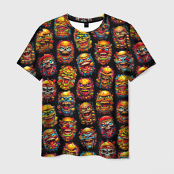 Мужская футболка 3D Monster burgers - pattern