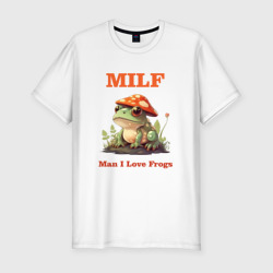 Мужская футболка хлопок Slim Man I Love Frogs