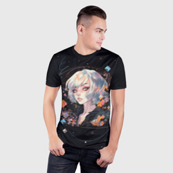 Мужская футболка 3D Slim Девушка с кристаллами - фото 2