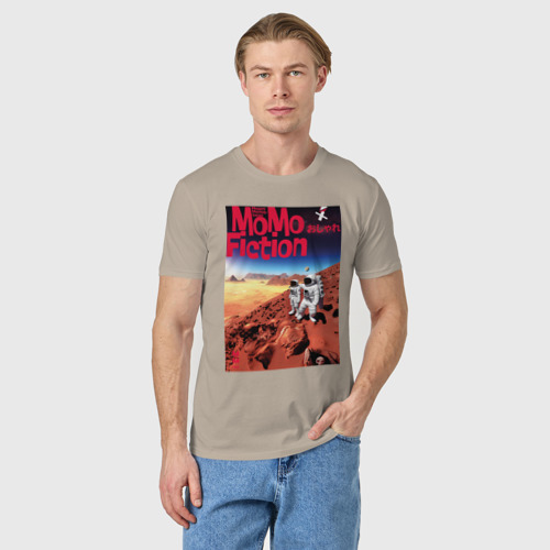 Мужская футболка хлопок Momo - Свидание на Марсе, цвет миндальный - фото 3