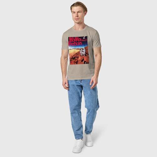Мужская футболка хлопок Momo - Свидание на Марсе, цвет миндальный - фото 5