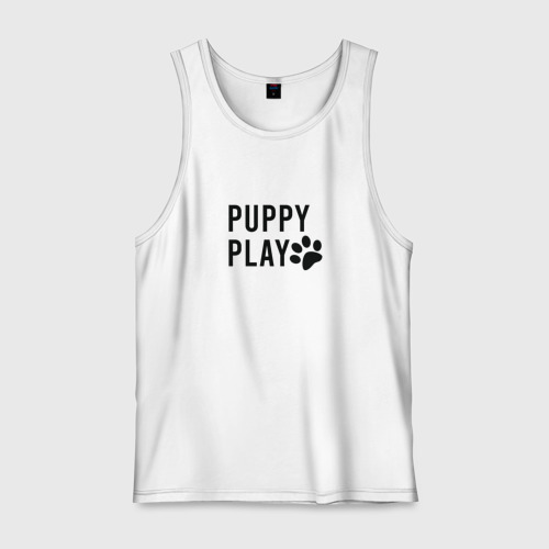 Мужская майка хлопок Puppy Play, цвет белый