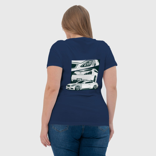 Женская футболка хлопок Infiniti G37 Stance V2, цвет темно-синий - фото 7