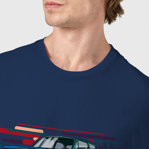 Мужская футболка хлопок BMW 2002 Racing Style, цвет темно-синий - фото 6