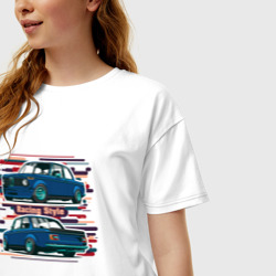 Женская футболка хлопок Oversize BMW 2002 Racing Style - фото 2