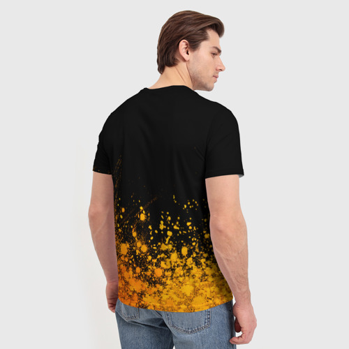 Мужская футболка 3D Angels of Death - gold gradient: символ сверху, цвет 3D печать - фото 4