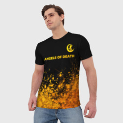 Мужская футболка 3D Angels of Death - gold gradient: символ сверху - фото 2