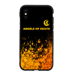 Чехол для iPhone XS Max матовый Angels of Death - gold gradient: символ сверху