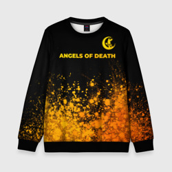 Детский свитшот 3D Angels of Death - gold gradient: символ сверху